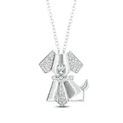 0.1 CT. T.W. Natural Diamond Dog with Tie Pendant in Sterling Silver