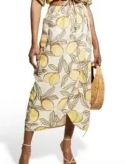 Rebecca Taylor Lemon Tree Tulip Wrap Skirt Size Large NWT Retail $325