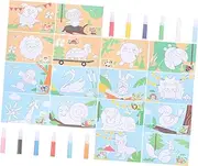 ERINGOGO Artistic Talent Set Animal Sand Painting Toys Art DIY Kit Coloring Cards Drawing Toy for Toddlers