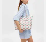 NWT Coach CT832 City Tote Bag With Floral Print Double Face Leather $450