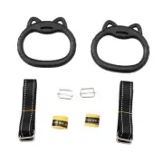 2 Pieces Gymnastics Rings with 2 Webbings Pull up Rings for Home Gym Hotel