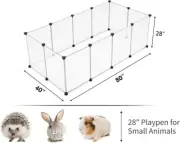 Tespo Pet Playpen Portable Large Plastic 12 Panels Kennel Cage Rabbit Guinea Pig