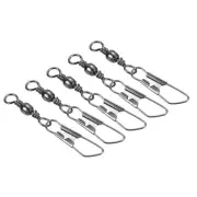 Fishing Barrel Swivel with Safety Snap, 100Pcs 66lb Carbon Steel, Black