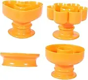 HOLIDYOYO 4pcs Baking Mold Set Cake Tools Donut Baking Supplies Bakery Supplies Baking Utensils Bakeware Doughnut Cutter Baking Tools Pineapple-Printed Molds Baking Props Yellow