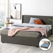 Zinus Gas Lift Bed Frame Storage Bed Dark Grey