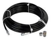 Schieffer 1/8" x 50' Sewer Jetter Hose & 5.0 Button Nose & 5.5 Rotating Nozzles