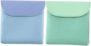 EXQUIMEUBLE 2pcs Sanitary Pad Pouch Reusable Pu Storage Bag for Women Stylish Nursing Pad Holder for Travel Outdoor Use Colors Compact Design