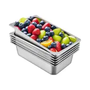 Hotel Pan Full Size 6-Inch, Steam Table Pan 6 Pack, 22 Gauge/0.8mm Thick Stainless Steel Full Size Hotel Pan Anti Jam Steam Table Pan