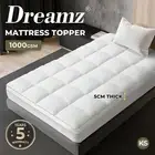 Dreamz Cloud Soft Pillowtop Mattress Topper King Single Protector 40cm Skirt