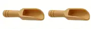 Galyacht 2pcs Mini Bamboo Rustic Wooden Spoons - Mini Salt Spice Rice Tea Flour Sugar Bath Salt Coffee Candy Cooking Spoons