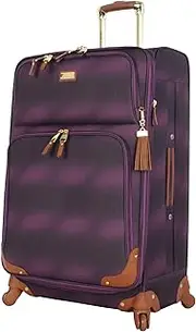 [Steve Madden] Designer Luggage Collection - Lightweight 28 Inch Expandable Softside Suitcase - Durable Rolling 4-Spinner Wheels Checked Bag (Shadow Purple) (Shadow Purple)
