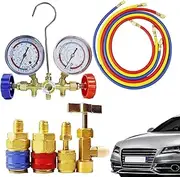 Manifold Gauge Set,Professional Freon Gauge for AC | Wear-Resistant Air Conditioning Supplies, Car Mechanic Supplies for Shop, Home, Work