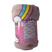 Hello Kitty Sanrio Balloons and Bows Super Plush Throw 46" X 60" NEW