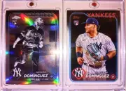 2 JASSON DOMINGUEZ TOPPS CHROME ROOKIE LOT: NEGATIVE REFRACTOR VARIATIONS RC NYY