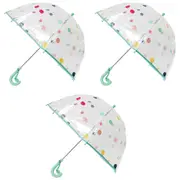 3x LVD Mix Pastel Dots Kids/Children Umbrella w/Tag Sun/Rain Shade 84cm Assort