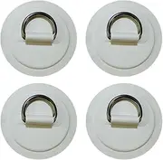 4X D Rings Patch Fixed Buckle Kayak Parts No Glue Include Deck Accessories Cord Buckles D Ring Pad for Canoe, Dinghy, Boat, Paddle Board