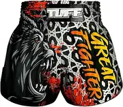 [Tuff Sport] Muay Thai Boxing Shorts Retro Shorts Classic Slim Cut MMA Kickboxing Workout Set Training