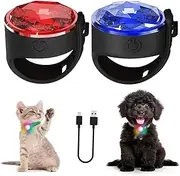 Yesbular 2-Pack Dog Lights for Night Walking Clip On, 3 Modes Rechargeable Dog Collar Light, 100% Waterproof Dog Light Up Collar. Best Dog Walking Light for Dogs/Cats
