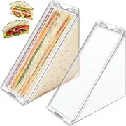 2PCS Triangle Sandwich Containers,Plastic Sandwich Box,Washable Sandwich Box Clear Bento Boxes, Reusable and Portable, Perfect for On-The-Go Meals