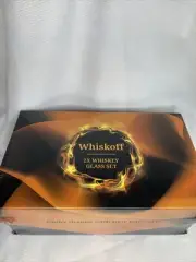 Whiskoff 2x Whiskey Glass Set (2 Glasses, 6 Whiskey Cubes With Pouch, Tongs)