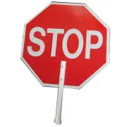 Stop/Slow Plastic Traffic Paddle, Non-Reflective, 12" PVC Handle, 1/Each MTS