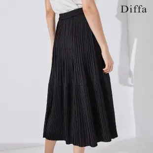 【Diffa】鬆緊壓褶長裙-女