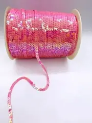 Trimplace Hot Pink Iris 1/4" Slung Sequin - 50 Yards