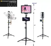 LINCO 55" Adjustable Steel Tablet Tripod Stand with 360° Rotating Phone Holder