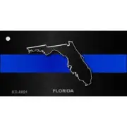 Florida Thin Blue Line Novelty Metal Key Chain KC-8891