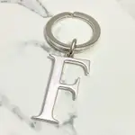 CAROLEE LETTER F KEYCHAIN SILVER TONE METAL   鑰匙圈 白金色