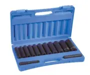 13-Piece 1/2 in. Drive 6-Point SAE Extra Deep Socket Set 1313XD GREY PNEUMATIC
