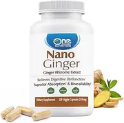 One Planet Nutrition Nano Ginger Supplements with Ginger Extract, Ginger Root Capsules, Digestion Support, High Absorption, Non-GMO, Gluten-Free Ginger Root Extract - 120 Ginger Capsules, 250 mg