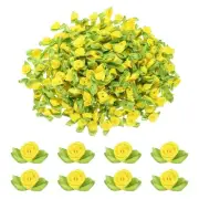 500 Pcs Mini Ribbon Roses Flowers Bows for Crafts, 15mm/0.6" Dia, Yellow