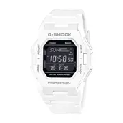 Casio G Shock Digital Square Bluetooth Steps Dual Time 200M Water Resistant Black Face White Resin Band GDB500-7D