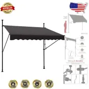 Premium Polyester 78” Retractable Awning - Modern Outdoor Sun Shade Solution