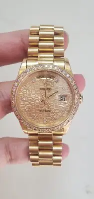 在飛比找Yahoo!奇摩拍賣優惠-勞力士 rolex 18238 原廠十鑽 電腦紀念面 18k