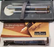 Vintage Sheaffer Fountain Pen w/Ink & Mechanical Pencil Set 1980s Nib 14K 585!