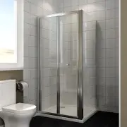 ELEGANT SHOWERS Folding Shower Screen Enclosure Space Saving Fits, 1000 x 760mm