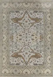 Bohemian Oushak Indian Area Rug Hand-Knotted 8x10 ft Grey