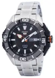 New Watch Seiko 5 Sports SRP795K1 Automatic 24 Jewels Silver Black Wristwatch