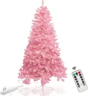 7.5ft Pink Artificial Christmas Tree 1000 240LEDs String Light w/ Remote Timmer