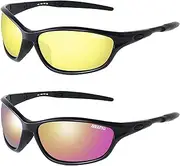 [AEANU] Sports Sunglasses for Men Women UV400 Protection Glasses Driving Cycling Running Sunglasses
