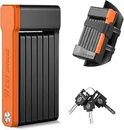 ANGGOER Compact Folding Bike Lock with 3 Keys, 2.06 Ft Anti Theft Security Bicycle Locks, Super Strong Bicycle Security Chain Lock with Bracket for Electric Bikes/Scooters