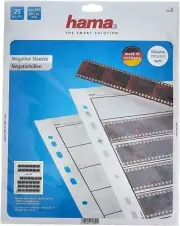 Hama 2250 Negative File Storage Sleeves, each holding 7 strips of 6 24 x 36 mm F