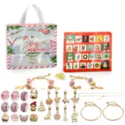 24 DAYS Christmas Advent Countdown Calendar Charm Bracelet and Necklace Making Kit-Style 3