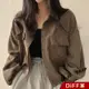 【DIFF】韓版高級感燈芯絨設計感小眾針織外套 上衣 女裝 衣服 外套 長袖上衣 襯衫【J215】