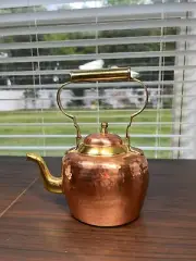 COPPER BRASS TEAPOT KETTLE HAMMERED DESIGN 8 CUP