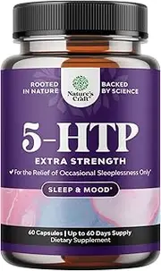 5HTP 100mg for Mood and Sleep Support - 5 HTP Mood Support Supplement and Natural Sleep Aid for Adults from Naturally Occurring L Tryptophan - 5-Hydroxytryptophan For Stress Anxiety and Brain Support