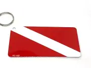 Dive flag keychain metal 1.5 X 3 gift idea Party stocking stuffer scuba #10