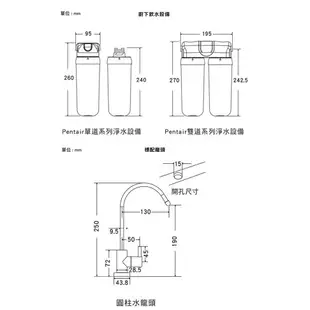 諾得淨水 廚下淨水設備 101系列 除病毒型 濾心 搭配圓柱水龍頭 含基本安裝 24.2.101A